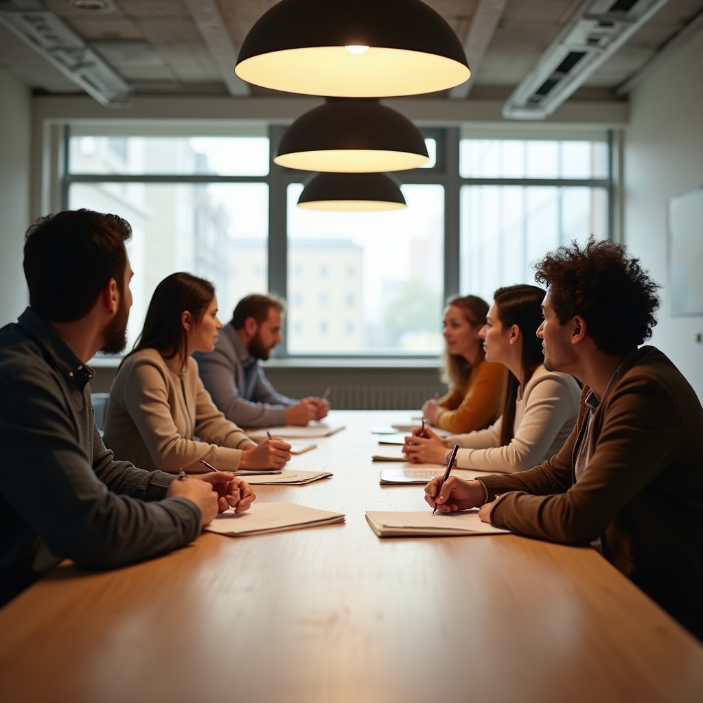 Sesión de taller formativo con varias personas trabajando en mesas compartidas